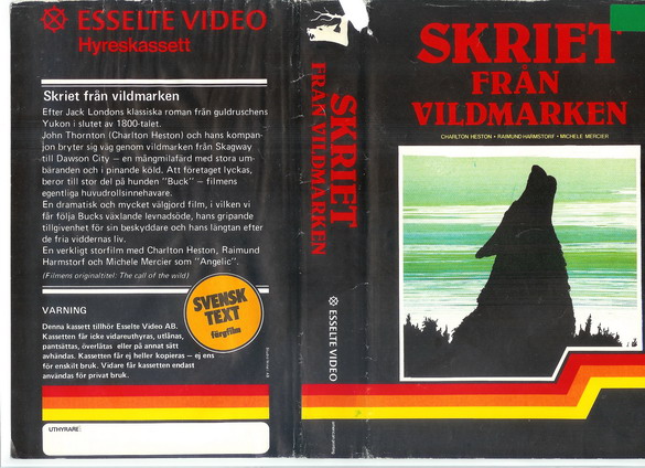 SKRIET FRÅN VILDMARKEN  (VHS)